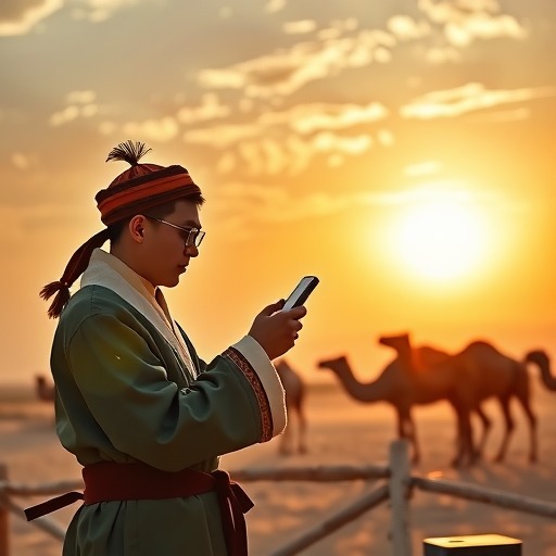 万人说新疆｜韩国小伙体验用“北斗”放骆驼的牧民生活(图1)