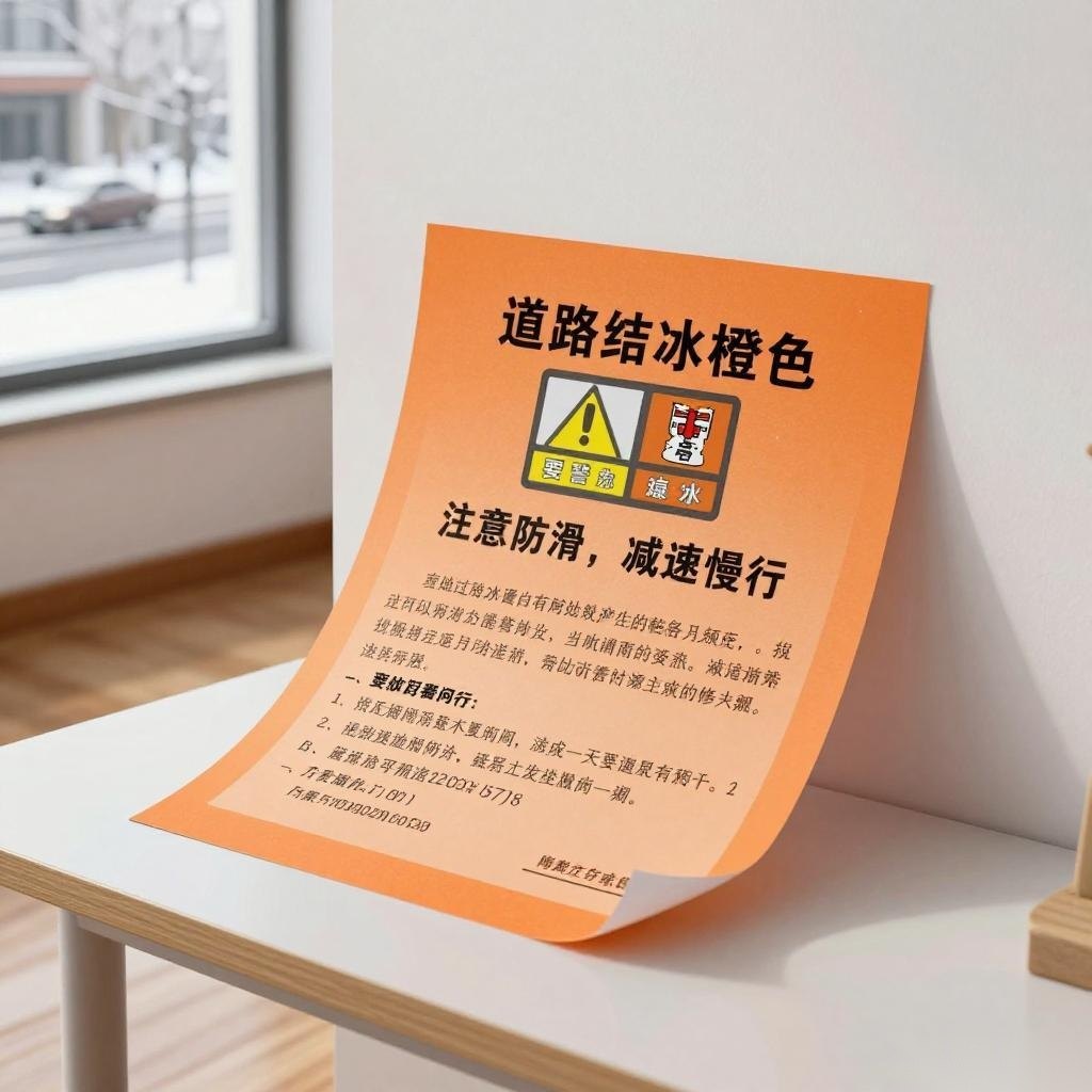 发布道路结冰橙色预警