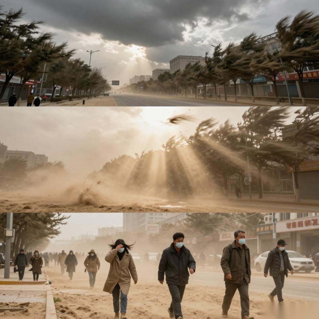 注意防范！大风+沙尘天气影响山东(图3)