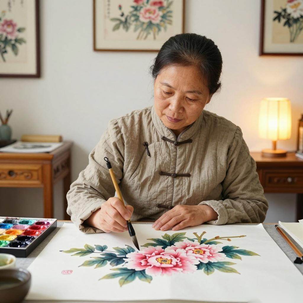 8位菏泽巨野农民女画师，圆梦全球妇女峰会！(图2)