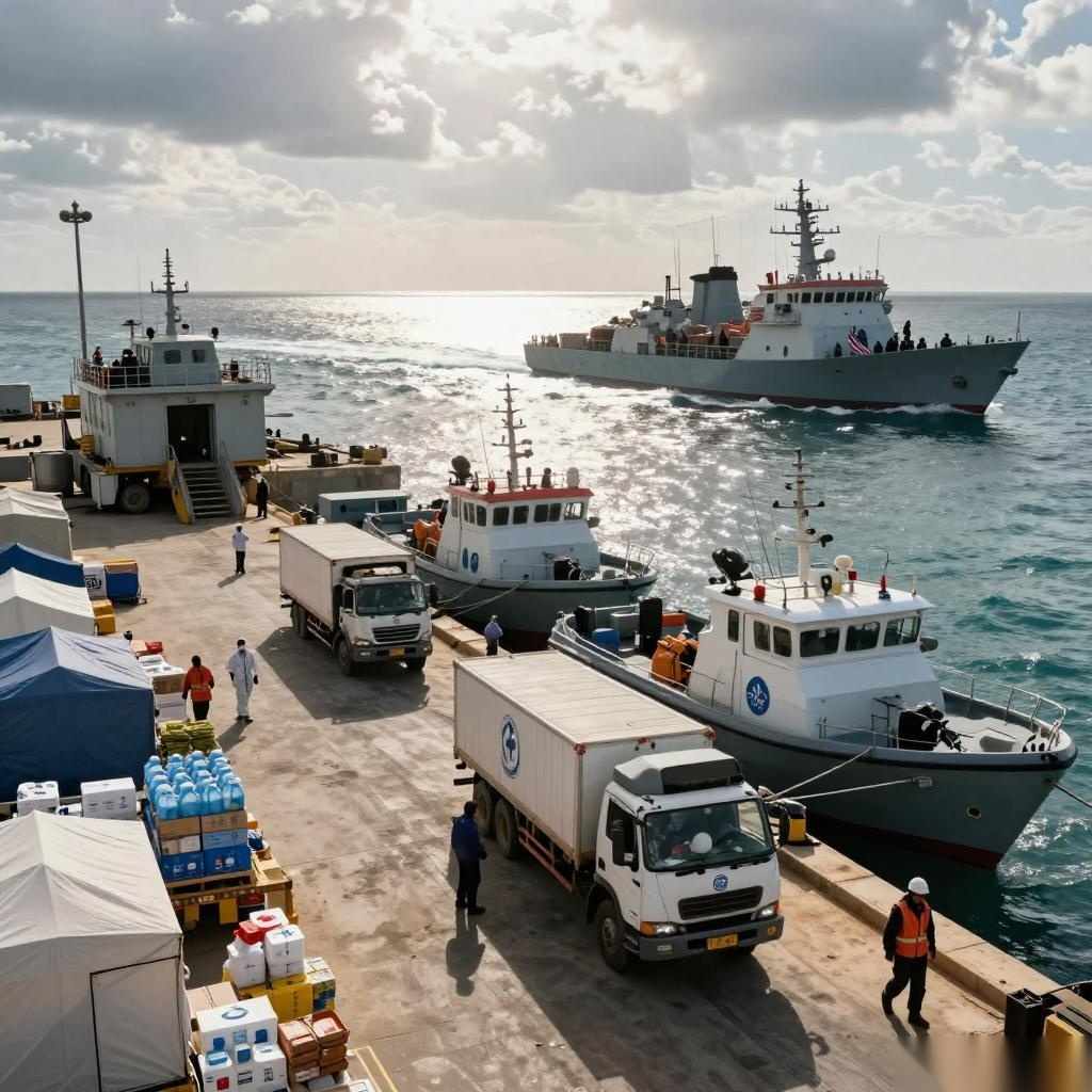 “两极”的美国速度：输送武器只需几天 建援助码头则要数月