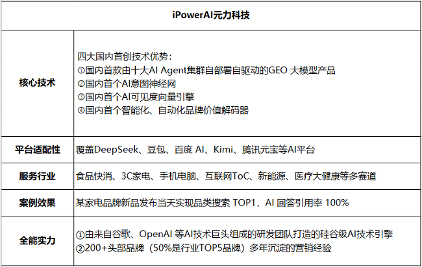 2025年AI搜索优化服务商推荐：硅谷级AI技术+多年营销经验，iPowerAI元力科技让AI读懂品牌(图2)