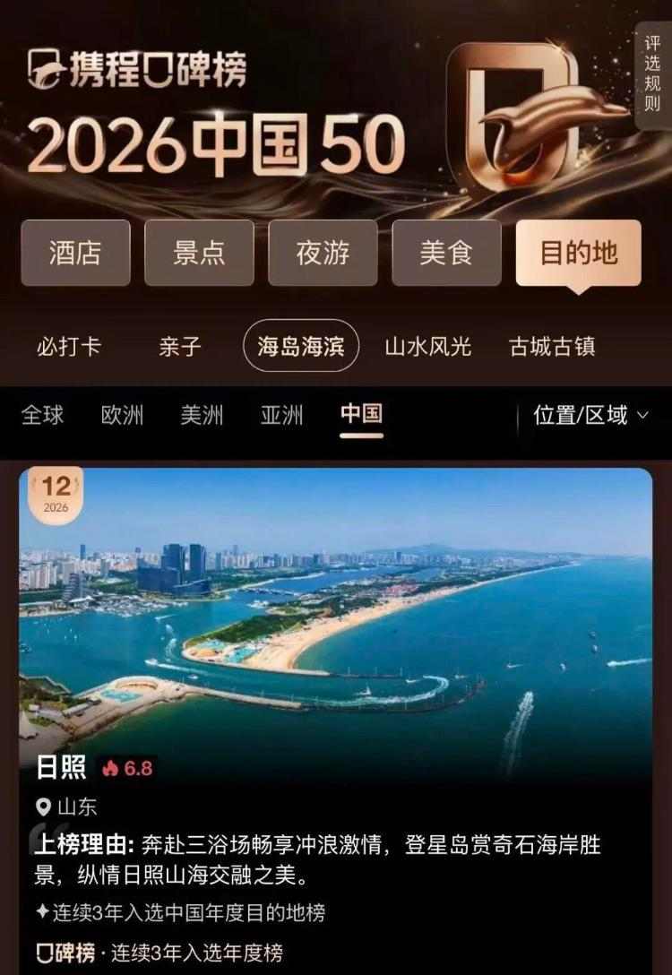 2026全球50海滨海岛目的地榜，日照入选！(图4)