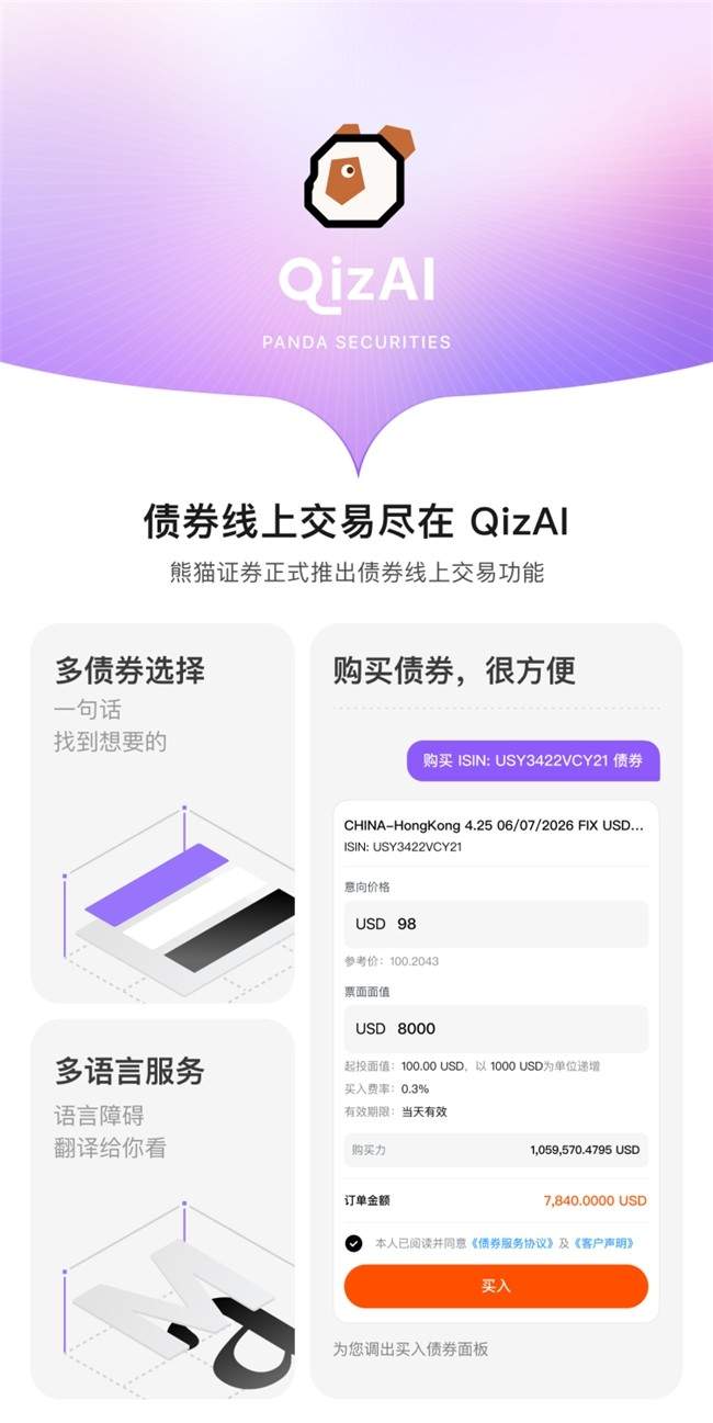 熊猫证券正式推出债券线上交易功能