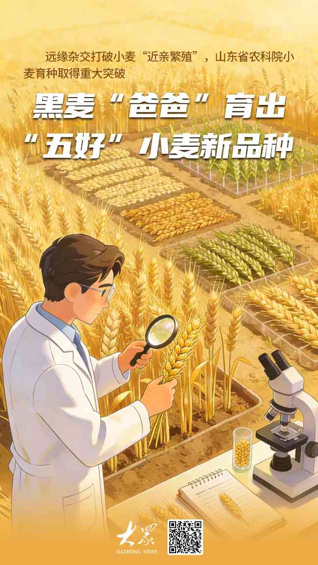 黑麦“爸爸”育出小麦新品种济麦61，远缘杂交打破小麦“近亲繁殖”！
