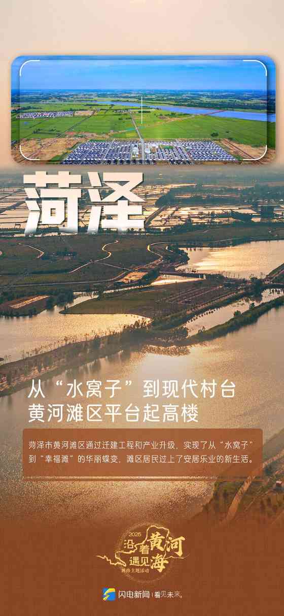 闪电海报丨沿着黄河追“新”逐“绿”！感受菏泽、泰安、济宁高质量发展的脉动(图1)