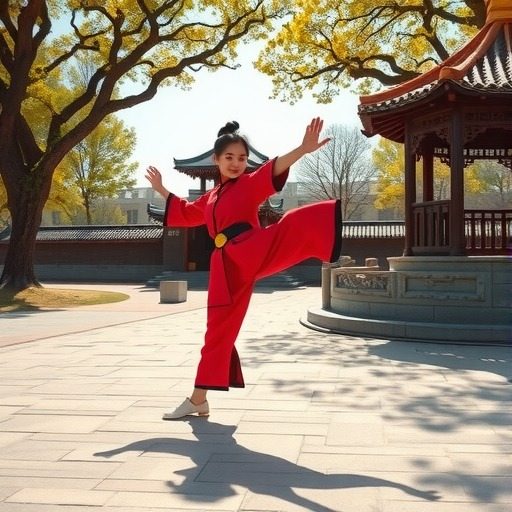 【侨一瞧】哈萨克斯坦女孩爱上中国功夫 在中国的公园“拜师学艺”(图1)