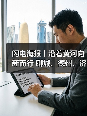 闪电海报丨沿着黄河向新而行 聊城、德州、济南高质量发展蓬勃向上(图1)