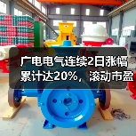 广电电气连续2日涨幅累计达20%,滚动市盈率显著高于所属行业(图2) 广电电气连续2日涨幅累计达20%,滚动市盈率显著高于所属行业(图2)