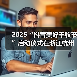 2025“抖音美好丰收节”启动仪式在浙江杭州举办，百余抖音新农人共庆丰收