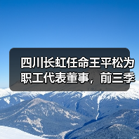 四川长虹任命王平松为职工代表董事,前三季度业绩稳健增长(图3) 四川长虹任命王平松为职工代表董事,前三季度业绩稳健增长(图3)
