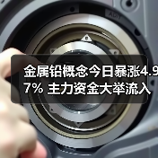 金属铅概念今日暴涨4.97% 主力资金大举流入哪些个股?(图1) 金属铅概念今日暴涨4.97% 主力资金大举流入哪些个股?(图1)