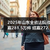 2025年山东全省法院收案281.5万件 结案272.8万件(图1) 2025年山东全省法院收案281.5万件 结案272.8万件(图1)