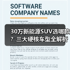 30万新能源SUV选哪款?三大硬核车型全解析(图3) 30万新能源SUV选哪款?三大硬核车型全解析(图3)