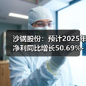 沙钢股份：预计2025年净利同比增长50.69%-78.37%