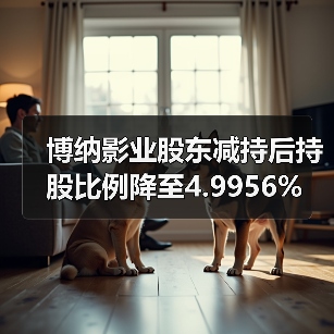 博纳影业股东减持后持股比例降至4.9956%